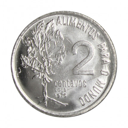 Moeda V-330 2 Centavos 1976 FC FAO Aço Inoxidável Ø19mm 2,2gr.