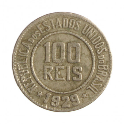 Moeda V-083 100 Réis 1929 MBC Cupro Níquel Ø21mm 5gr.