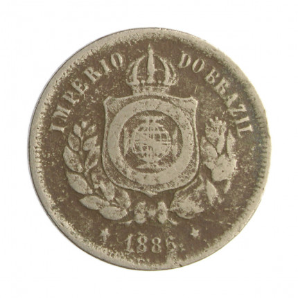 Moeda V-028 100 Réis 1886  BC Cupro Níquel  Ø27mm 10gr.