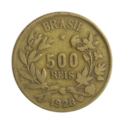 Moeda V-126 500 Réis 1928 MBC Bronze Alumínio Ø22,5mm 4gr.