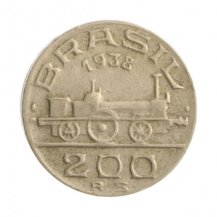 Moeda V-145 200 Réis 1938 MBC Visconde de Mauá Cupro Níquel Ø23mm 6gr.