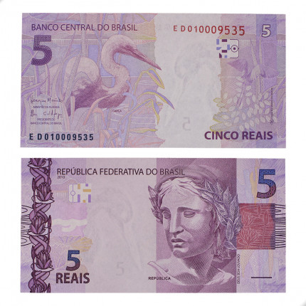 Cédula C-343 ED 5 Reais 2017 FE - Henrique de C. Meirelles / Ilan Goldfajn