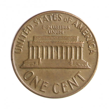 Moeda KM#201 One Cent Lincoln Memorial 1967 MBC USA América Bronze Ø19mm 3,11gr.