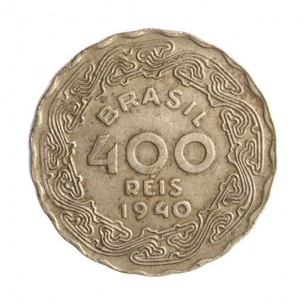 Moeda V-173 400 Réis 1940 MBC Cupro Níquel Ø23mm 5,5gr.