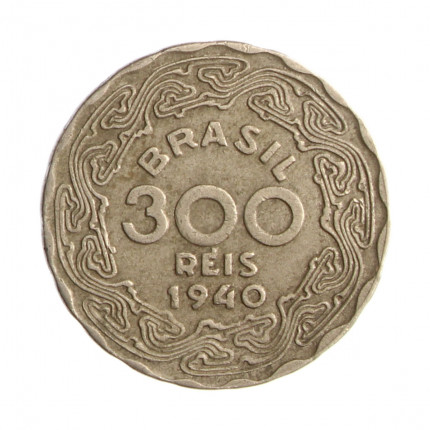Moeda V-170 300 Réis 1940 MBC Cupro Níquel Ø21mm 4,5gr.