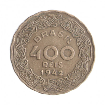 Moeda V-174 400 Réis 1942 MBC Níquel Rosa Ø23mm 5,5gr.