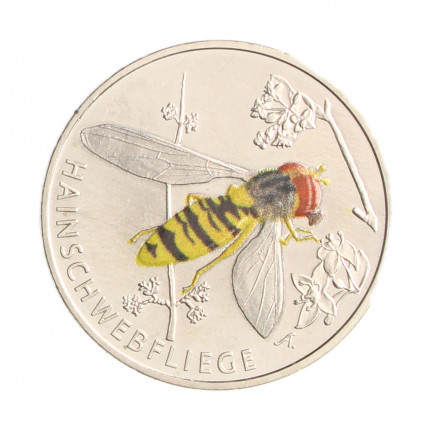 Moeda KM#441 5 Euros 2024 FC Alemanha Europa Reino dos Insetos - Mosca das Flores Grega Cupro Níquel Ø27,25mm 9,68gr.