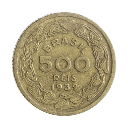 Moeda V-175 500 Réis 1939 MBC+ Machado de Assis Bronze Alumínio Ø22,5mm 5gr.
