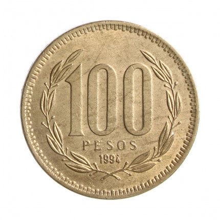 Moeda KM#226.2 100 Pesos 1994 SO MBC Chile América Bronze Alumínio Ø27mm 9gr.