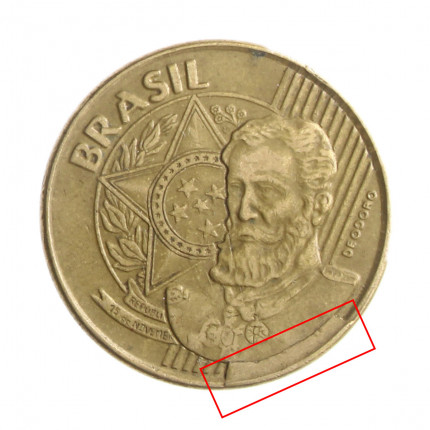 Moeda V-524 25 Centavos 2004 MBC Cunho Quebrado Aço R Bronze Ø25mm 7,5gr.*