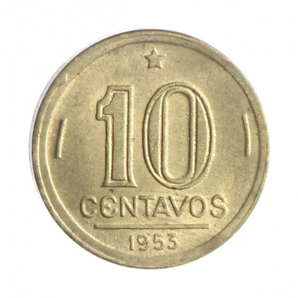 Moeda V-203 10 Centavos 1953 SOB Bronze Alumínio Ø17mm 3gr.