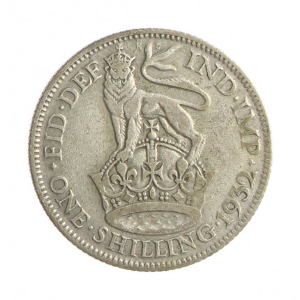 Moeda KM#833 1 Shilling 1932 MBC+ Reino Unido Europa Prata 0.500 Ø23,5mm 5,66gr.
