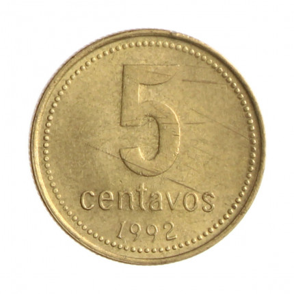 Moeda KM#109 5 Centavos 1992 MBC Argentina América Bronze Alumínio Ø17,2mm 2,02gr.