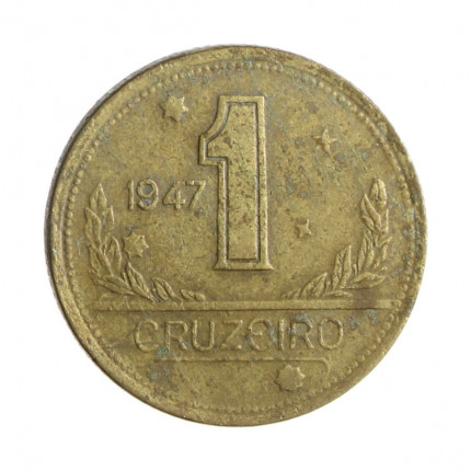 Moeda V-229 1 Cruzeiro 1947 MBC Bronze Alumínio Ø23mm 7gr.