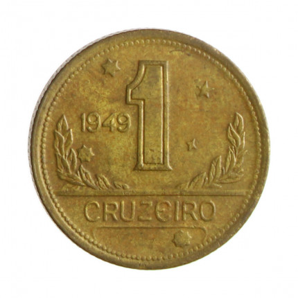 Moeda V-230 1 Cruzeiro 1949 MBC+ Bronze Alumínio Ø23mm 7gr.