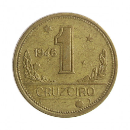 Moeda V-228 1 Cruzeiro 1946 MBC Bronze Alumínio Ø23mm 7gr.