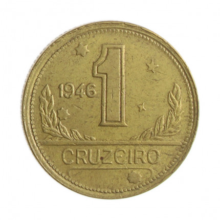 Moeda V-228 1 Cruzeiro 1946 MBC+ Bronze Alumínio Ø23mm 7gr.