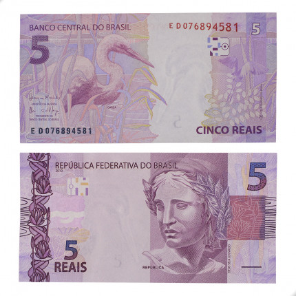Cédula C-343 ED 5 Reais 2017 FE - Henrique de C. Meirelles / Ilan Goldfajn
