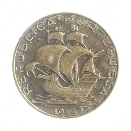 Moeda KM#580 2,5 Escudos 1944 MBC+ Portugal Europa Prata 0.650 Ø20,5mm 3,5gr.