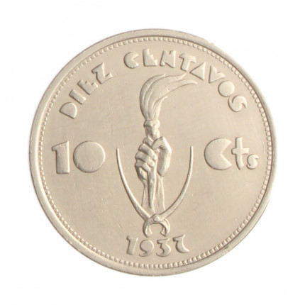 Moeda KM#180 10 Centavos 1937 MBC Bolívia América Cupro Níquel Ø22,5mm 4,5gr.