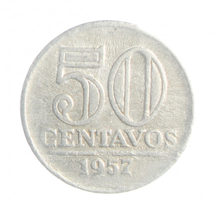 Moeda V-269 50 Centavos 1957 MBC Alumínio Ø21mm 1,7gr.