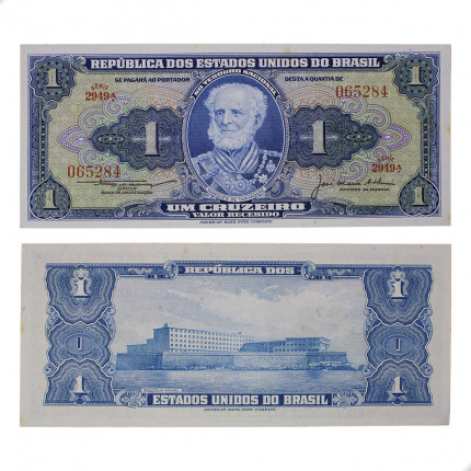 Cédula C-012 1 Cruzeiro 1956 C/ Mancha SOB/FE