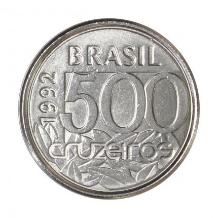 Moeda V-425 500 Cruzeiros 1992 FC Aço Inoxidável Ø19mm 2,6gr.