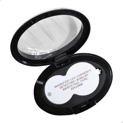 Lupa de Bolso Ampl. 40x Lente de 23mm com Luz Led e Negra