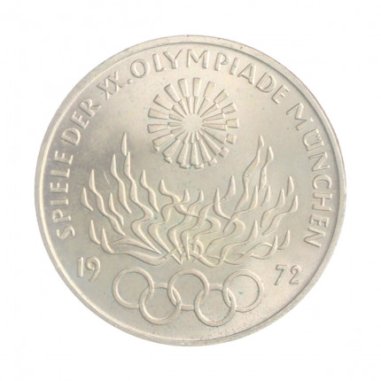 Moeda KM#135 10 Deutsche Mark 1972 Letra G SOB/FC Alemanha Federativa Europa Jogos Olímpicos de 1972 em Munique Prata 0