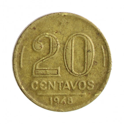 Moeda V-190 20 Centavos 1948 MBC Bronze Alumínio Ø19mm 4gr.