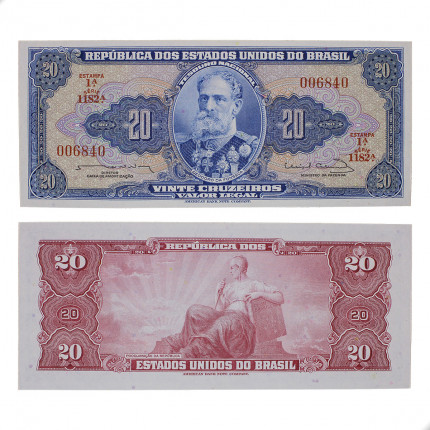 Cédula C-023 20 Cruzeiros 1963 SOB/FE