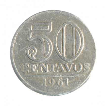 Moeda V-273 50 Centavos 1961 MBC C/Sinais de Limpeza Alumínio Ø21mm 1,7gr.