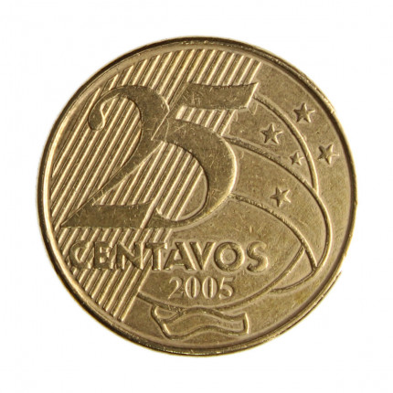 Moeda V-525 25 Centavos 2005 MBC+  Aço R Bronze Ø25mm 7,5gr.