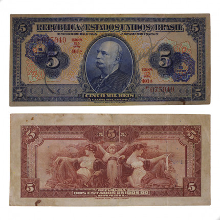 Cédula C-002 5 Cruzeiros 1942 MBC+