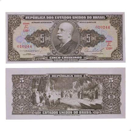Cédula C-067 5 Cruzeiros 1954 C/ Leve Manchas FE