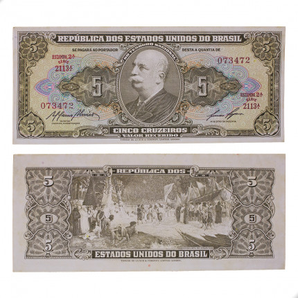 Cédula C-070 5 Cruzeiros 1959 MBC+