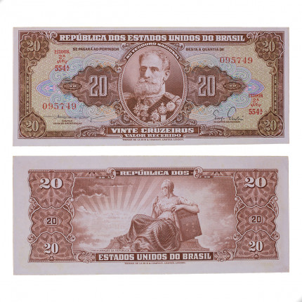 Cédula C-084 20 Cruzeiros 1955 SOB/FE