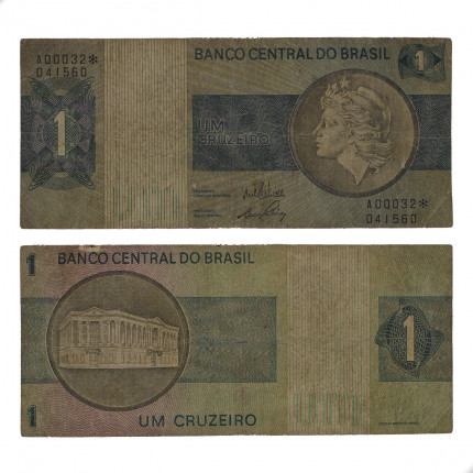 Cédula C-129a 1 Cruzeiro 1970 Série 00032 *A UTG