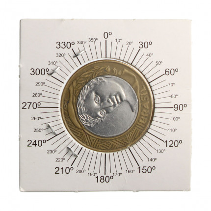 Moeda V-574 1 Real 2002 MBC Reverso Horizontal Bimetálico Ø27mm 7gr.