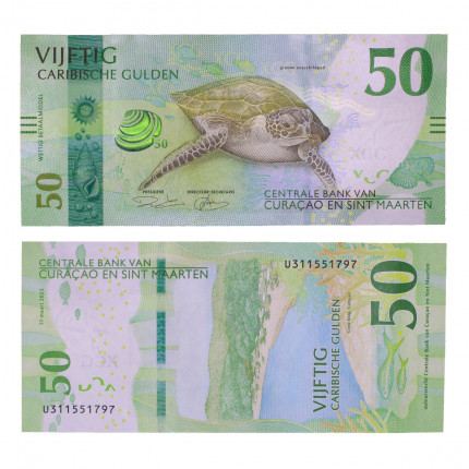 Cédula P#03 50 Guilder 2025  Mundo Submarino Curaçao e São Martinho (Caribe Holandês) América FE