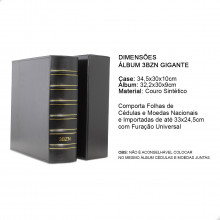 Álbum Fichário de Luxo Gigante 3BZN 28x21,5cm Preto