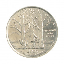 Quarter Dollar 2001 D FC Vermont