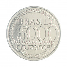 Moeda V-429 5000 Cruzeiros 1992 SOB/FC Bicentenário de Tiradentes Aço Inoxidável Ø31mm 10gr.
