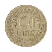 V-008 100 Réis 1878 MBC C/ Marca de Verniz