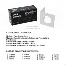 Coins Holder Porta Moedas Grampeável Organizer