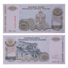 P#R25a 100000000 Dinara 1993 MBC Croácia Europa