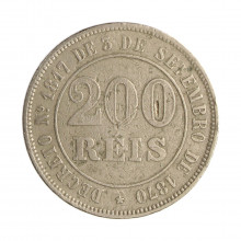 Moeda V-016 200 Réis 1871 BC  Cupro-Níquel Ø32mm 15gr.