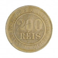 V-033 200 Réis 1887 BC C/ Marca de Verniz