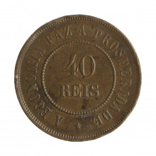 Moeda B-823 40 Réis 1900 MBC+ Bronze Ø30mm 12gr.