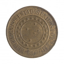Moeda B-826 40 Réis 1908 BC Bronze Ø30mm 12gr.